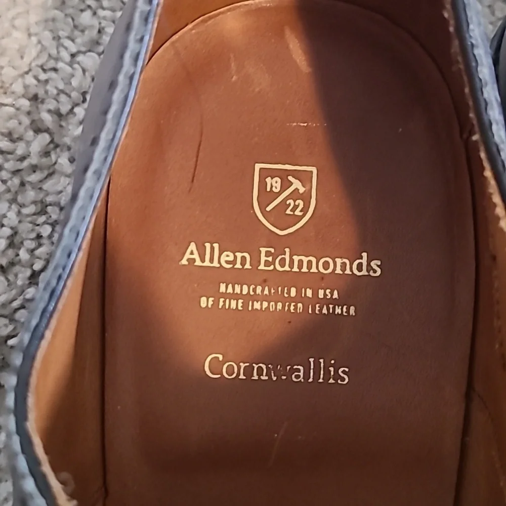 GUC Allen Edmonds Cornwallis Gray Black Leather Dress Shoes Oxfords Men 14B - Picture 7 of 9